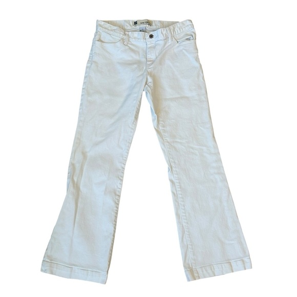 GAP Flare Wide Leg Long and Lean White Denim Jeans Size 8 - Picture 1 of 9